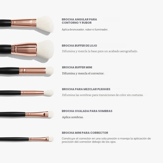 Rosé Away 6-Piece Face & Eye Travel Brush Set